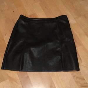 Vegan Black Leather Skirt